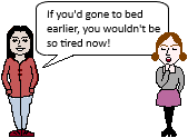 If you'd gone to bed earlier, you wouldn't be so tired now (mixed conditional)